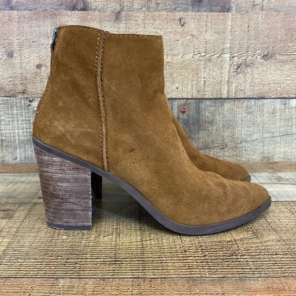 BP Boots Womens 8.5 Tan Genuine Leather Suede Ankle Booties Nordstrom‎